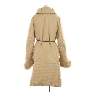 TO BE CHIC ドットジャカードダウンコート 42 ピンクベージュ