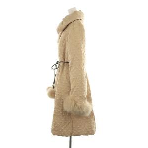 TO BE CHIC ドットジャカードダウンコート 42 ピンクベージュ