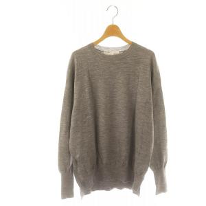 シルクスリットニット Side Slit Knit 長袖 プルオーバー クルーネック ウール F グレー