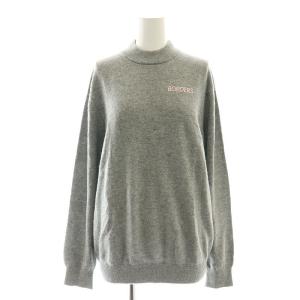 カシミヤ ロゴ刺繍 ニット セーター 長袖 36 杢グレー /MI OS SH