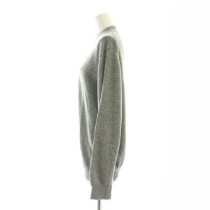 BORDERS at BALCONY カシミヤ ロゴ刺繍 ニット セーター 長袖 36 杢グレー /MI OS SH