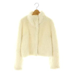 23AW ECOPELハイネックファーショートジャケット アウター ブルゾン F オフホワイト /YQ