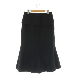 ADORE 18AWスーパー120ミルドベルト付きマーメイドスカート ロング丈 マキシ丈 ウール 38 M 黒 ブラック