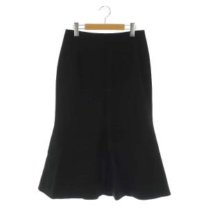 ADORE 18AWスーパー120ミルドベルト付きマーメイドスカート ロング丈 マキシ丈 ウール 38 M 黒 ブラック