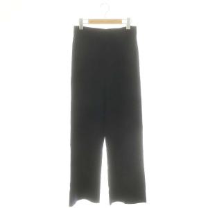 エレガントパンツ ワイド ニット イージー ウール 36 紺 ネイビー /MI OS