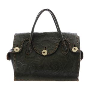 MaestraM 梅田阪急限定色 トートバッグ カッティング レザー カーキ /AK2