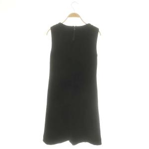 VELOUR NOIR by FOXEY NEW YORK ベロア ノースリーブ フレア ワンピース 膝丈 38 黒 ブラック 36731 /MI OS