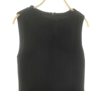 VELOUR NOIR by FOXEY NEW YORK ベロア ノースリーブ フレア ワンピース 膝丈 38 黒 ブラック 36731 /MI OS
