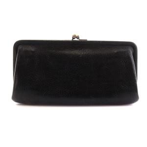 genten 長財布 がま口 レザー 黒 ブラック /AK16