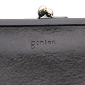 genten 長財布 がま口 レザー 黒 ブラック /AK16