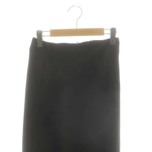 IENA 24SS ダブルサテンスカート ロング丈 マキシ丈 フレア 36 M 黒 ブラック