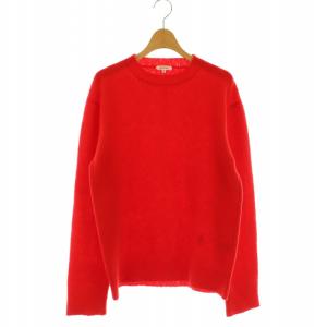 ウールクルーネックニット セーター 長袖 38 赤 レッド /DF OS