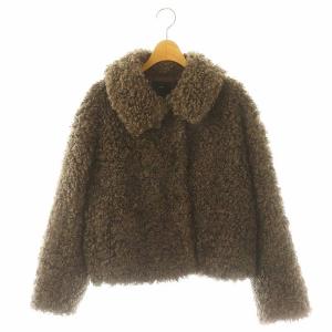 24AW ECOPEL カーリーファージャケット ブルゾン フェイクファー 38 ダークブラウン /ES