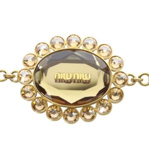 miumiu ナッパ クリスタル ビジュー チェーン ショルダーストラップ ゴールド色 /YO6 OH