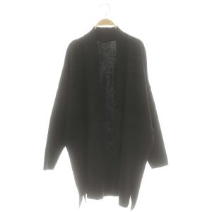 20AW スムースニットショートガウン カーディガン ウール 黒 /MI OS