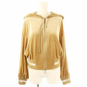 ロゴテープベロアジップパーカー フーディー 40 ベージュ 41474 /DF OS