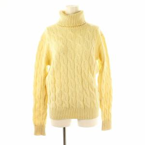 タートルネックケーブル編みニット セーター 長袖 44 アイボリー /DF OS