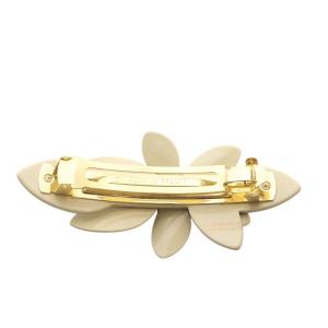 Alexandre De Paris バレッタ フラワーモチーフ バイカラー ネイビー ベージュ /YO24