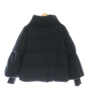 ANAYI アルパカシャギーダウンコート 34 ネイビー