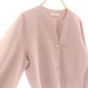 ANAYI 24AWアソート釦キーネック ニットカーディガン 38 ピンク