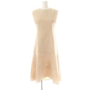 22SS ライトダブルクロスワンピース ロング ノースリーブ 34 ライトベージュ /DO OS