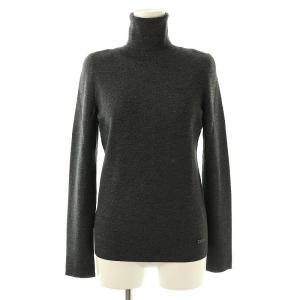 タートルネックニット カットソー ウール 40 ダークグレー