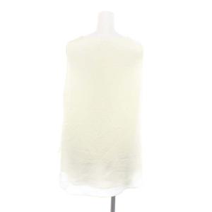 SAKULA LUSTERED CLOTH ノースリーブブラウス Uネック サテン 38 M 白 ホワイト /AT OS