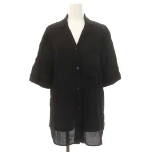 24SS Clintz Gigli シャツ 五分袖 オープンカラー 038 黒 ブラック /MI OS