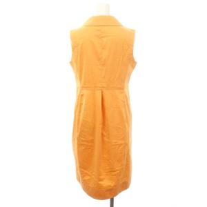JIL SANDER コットンノースリーブワンピース シャツワンピース ひざ丈 34 オレンジ /DF OS PN