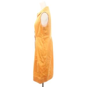 JIL SANDER コットンノースリーブワンピース シャツワンピース ひざ丈 34 オレンジ /DF OS PN