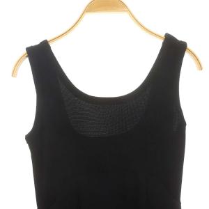 UN3D. オールインワン サロペット Uネック 切替 タック 38 M 黒 ブラック 紺 ネイビー /AT OS