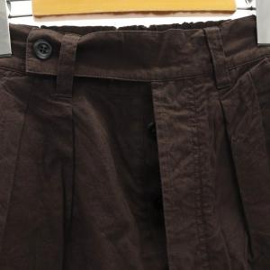 MHL. 22SS OVERDYE MELANGE COTTON LINEN パンツ ワイドパンツ タック 1 茶