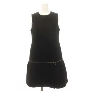 32859 ダブルモーメントワンピース ひざ丈 ノースリーブ 38 S 黒 ブラック /SY OS PN