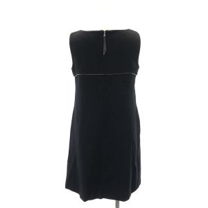 FOXEY NEW YORK Calla ノースリーブワンピース ミニ 38 黒 ブラック 34899 /MI OS PN