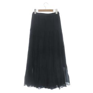 Grace Class シアーティアードスカート ロング フレア 36 黒 ブラック /DO OS PN