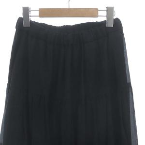 Grace Class シアーティアードスカート ロング フレア 36 黒 ブラック /DO OS PN