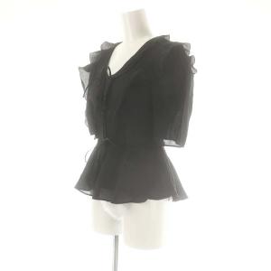 24SS シアーフリルペプラムブラウス F ブラック /SY OS（2025/04/17