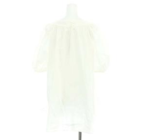 Aveniretoile 24SS ラグランパフスリーブフレアブラウス スモック プルオーバー 半袖 ギャザー 38 白 ホワイト