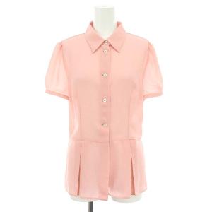 半袖ブラウス シャツ パフスリーブ シフォン 42 ピンク P4675U R131 /DF OS PN