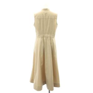 KUMIKYOKU 組曲 23SS ハイカウントタフタ ワンピース ロング ノースリーブ 3 ベージュ /HK OS PN