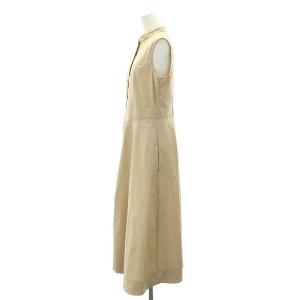 KUMIKYOKU 組曲 23SS ハイカウントタフタ ワンピース ロング ノースリーブ 3 ベージュ /HK OS PN