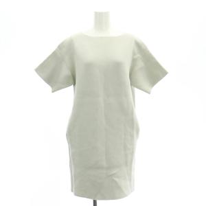 ミラノリブワンピース ひざ丈 半袖 スクエアネック 1 S グレー /AT OS SH PN