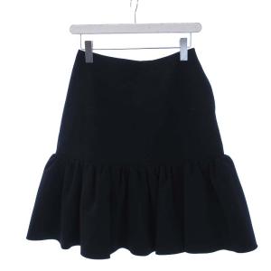 ギャザーフレアスカート 膝丈 38 M 紺 ネイビー 38962 /K PN