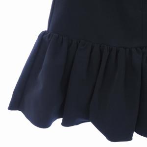 FOXEY NEW YORK ギャザーフレアスカート 膝丈 38 M 紺 ネイビー 38962 /K PN