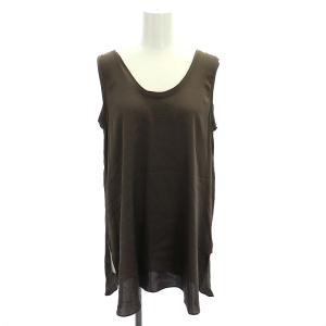 24SS シルシャーノースリーブ トップス カットソー シルク F 茶 ブラウン /HK OS PN