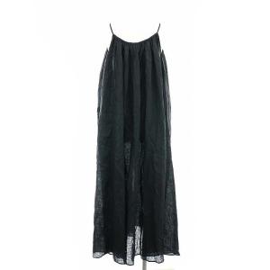 MUSE de Deuxieme Classe LINEN gather ワンピース ロング丈 マキシ丈 リネン F 黒 ブラック /YQ OS PN