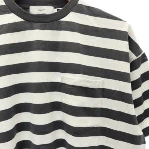 Graphpaper Border S/S Pocket Tee Tシャツ カットソー ボーダー 半袖 1 チャコール 白 ホワイト