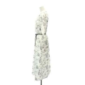 TOMORROWLAND collection 22SS ラビリンスエンブロイダリー バンドカラーシャツワンピース ロング 半袖 ベルト付き 34 白