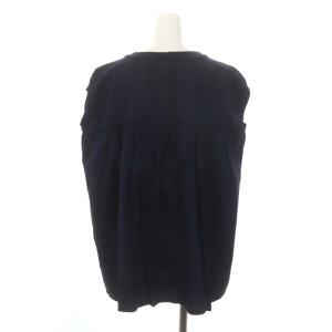 homspun 100/2ブロード ノースリーブブラウス プルオーバー F 紺 ネイビー /DF OS PN