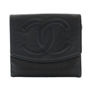 4番台 ココマーク コンパクト財布 キャビアスキン ブラック